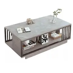 GENERICO - Mesa De Centro Para Living Con 2 Niveles 100x50x40 Gris
