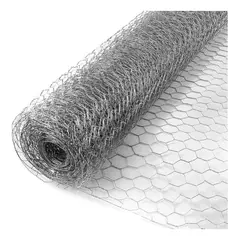 GENERICO - Tejido Malla Hexagonal Gallinera 1m Alto X 20mt Largo Acero