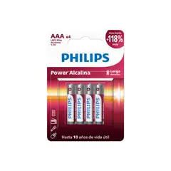 PHILIPS - Pila Alcalina AAA x4