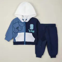 TEDMIMAK - Conjunto Buzo Bebe en Algodón Franela Perrito