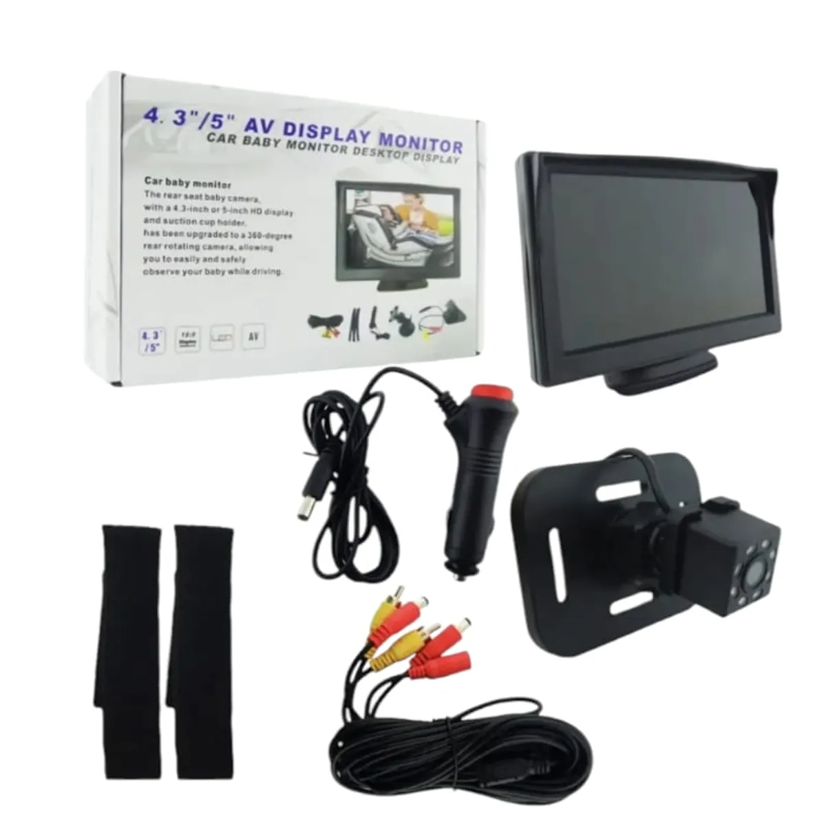 GENERICO - Monitor De Asiento De Auto P/ Bebé C/ Pantalla 5 Pulgadas