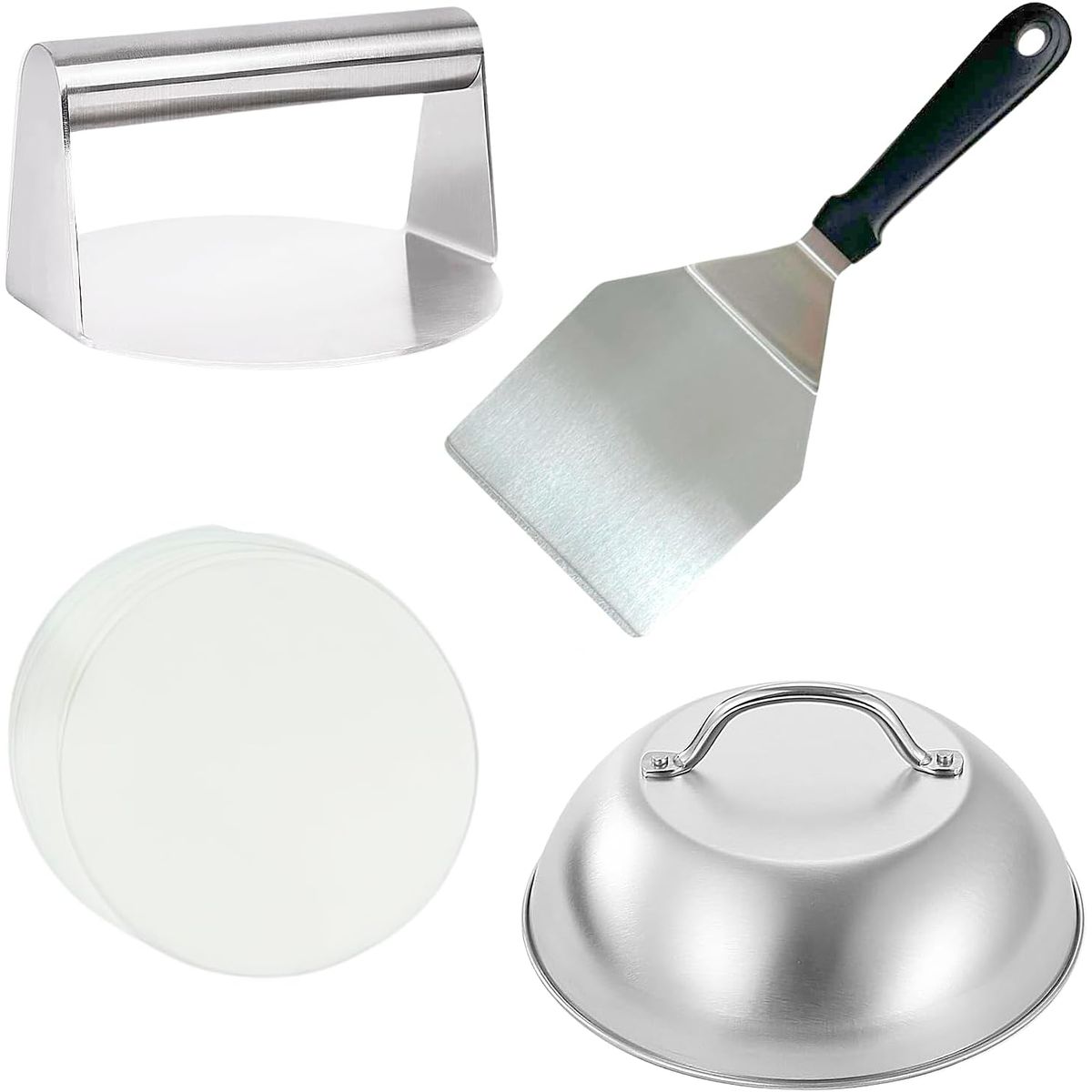 GENERICO - Kit de Prensa de Hamburguesas de Acero Inoxidable