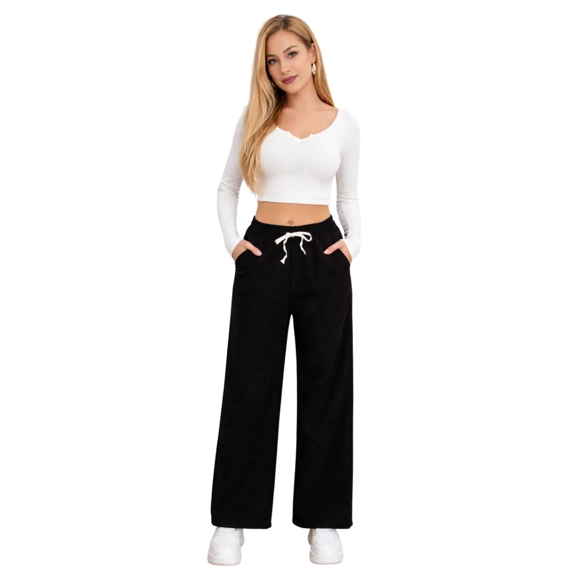 LOOK SHOP - Pantalón Mujer Recto Tito Alto. Wide. Colores 115