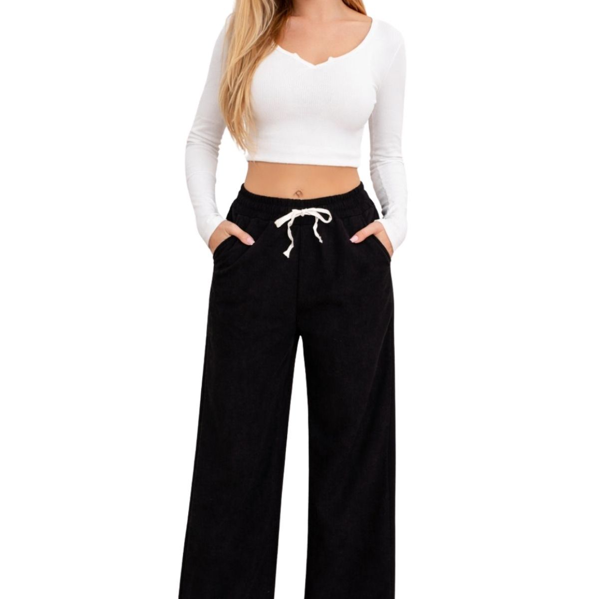 LOOK SHOP - Pantalón Mujer Recto Tito Alto. Wide. Colores 115