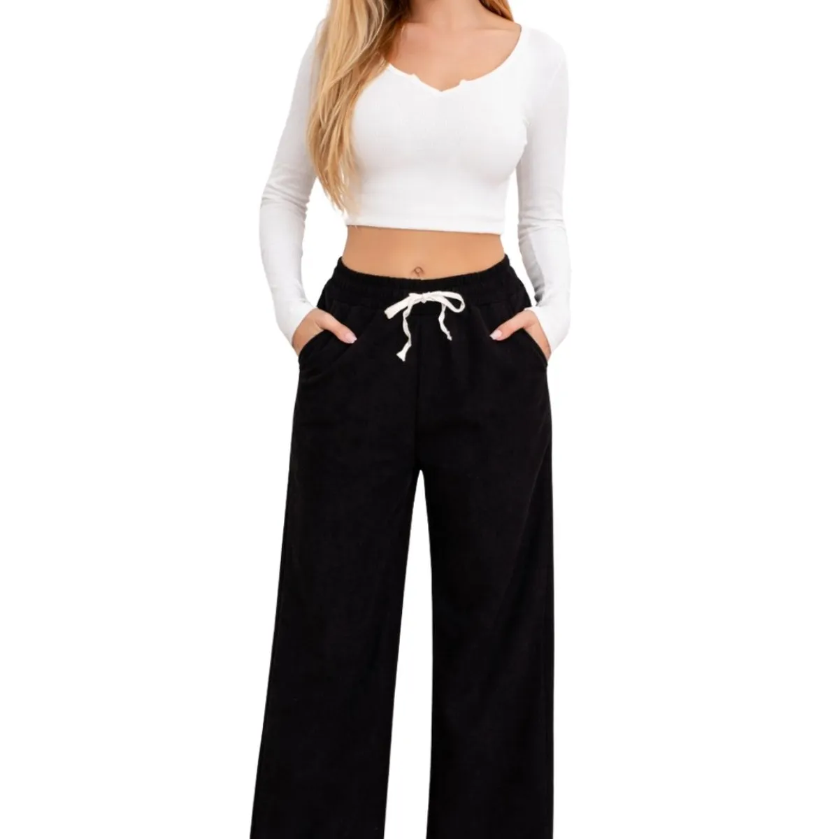 LOOK SHOP - Pantalón Mujer Recto Tito Alto. Wide. Colores 115