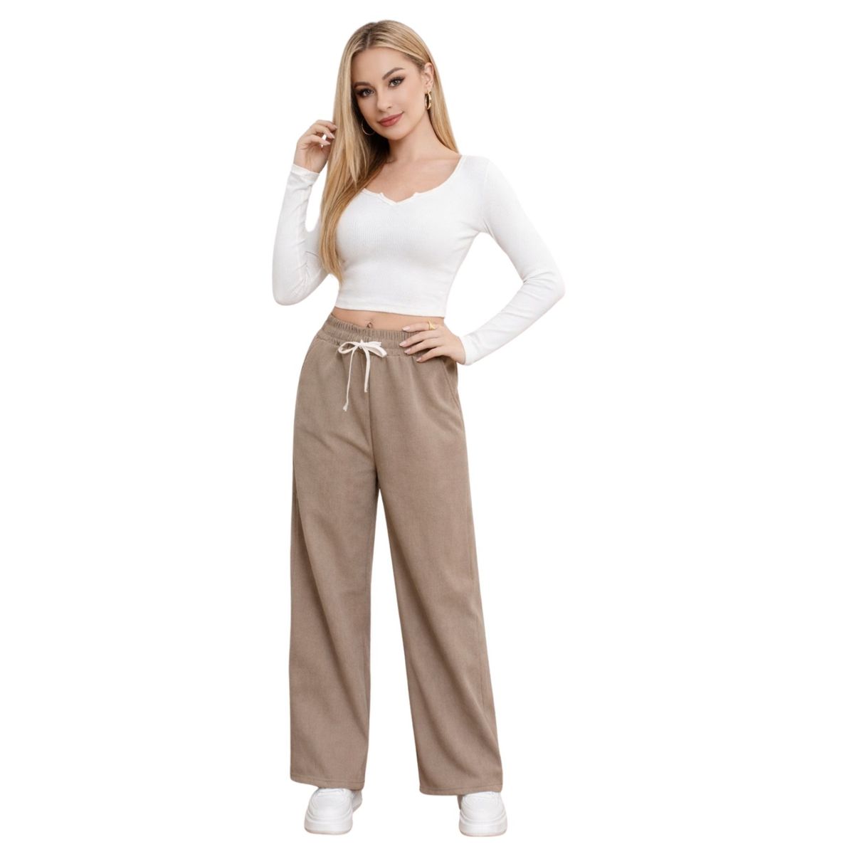 LOOK SHOP - Pantalón Mujer Recto Tito Alto. Wide. Colores 115
