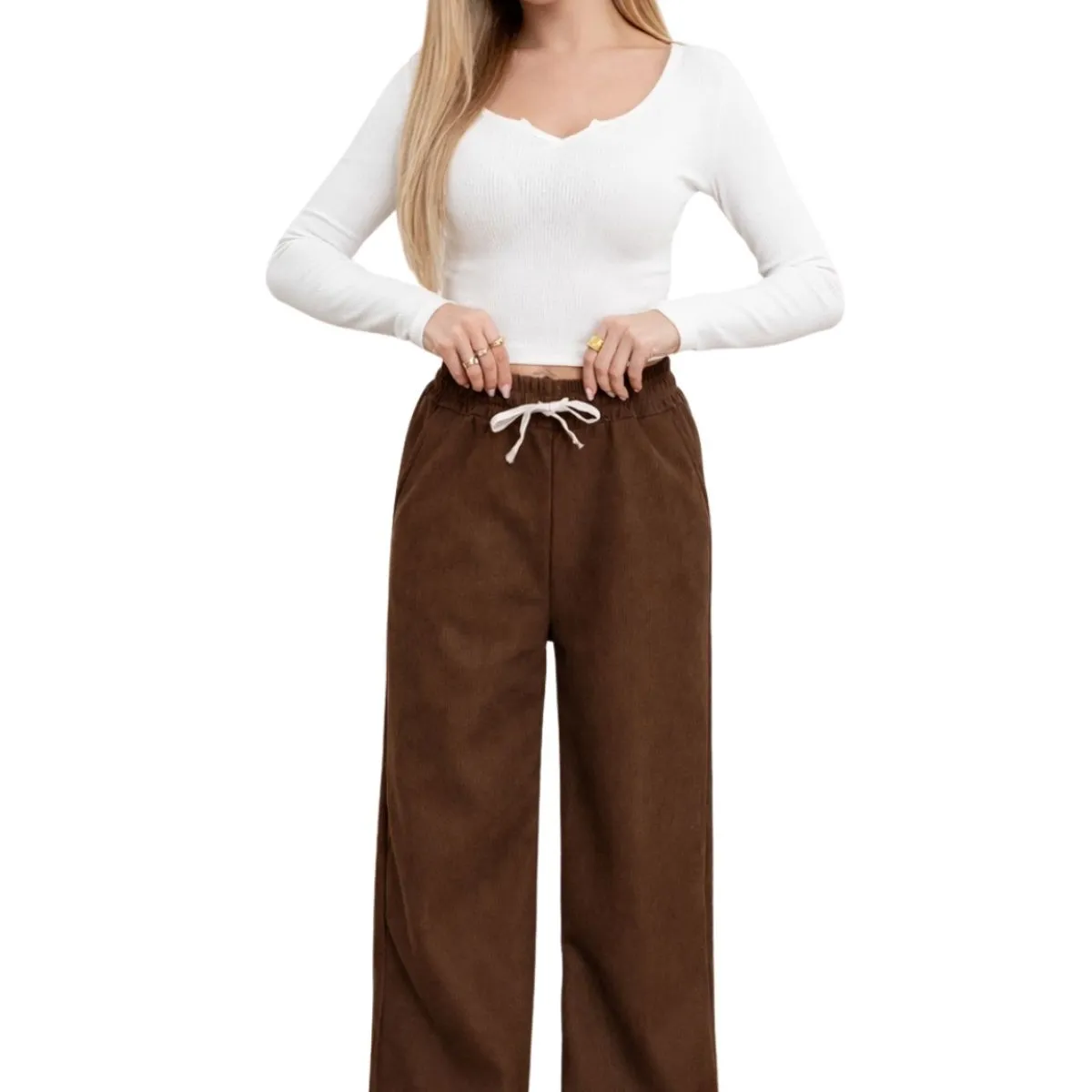LOOK SHOP - Pantalón Mujer Recto Tito Alto. Wide. Colores 115