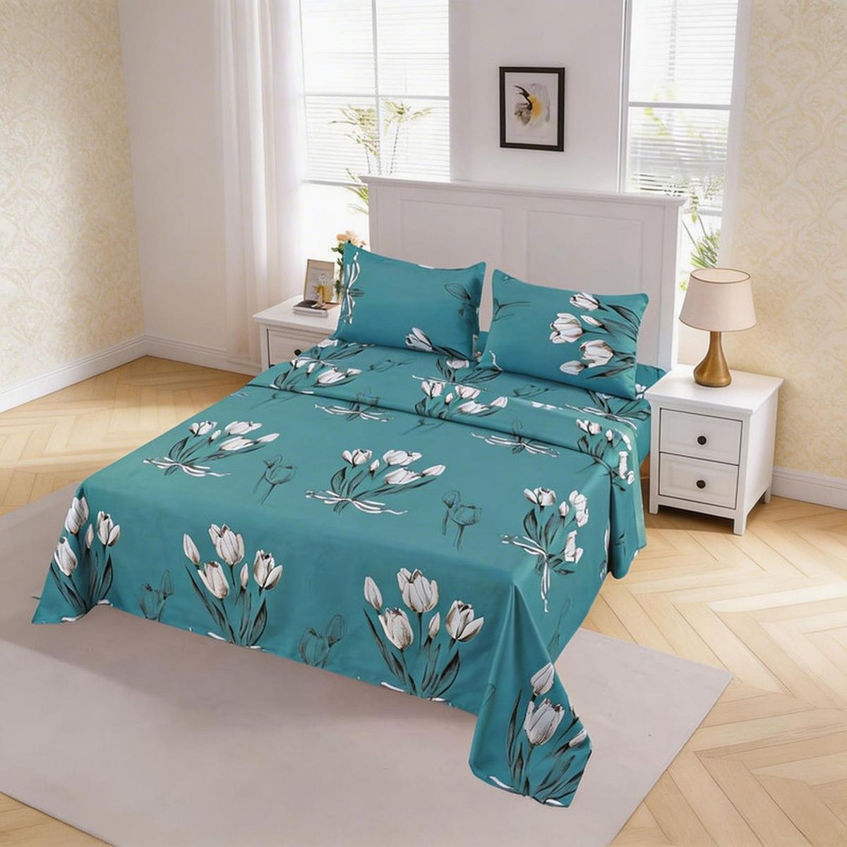 GENERICO - Juego De Sabanas Genericas De 1 Plaza + 1 Funda De Almohada - Multicolor - 1 Plaza