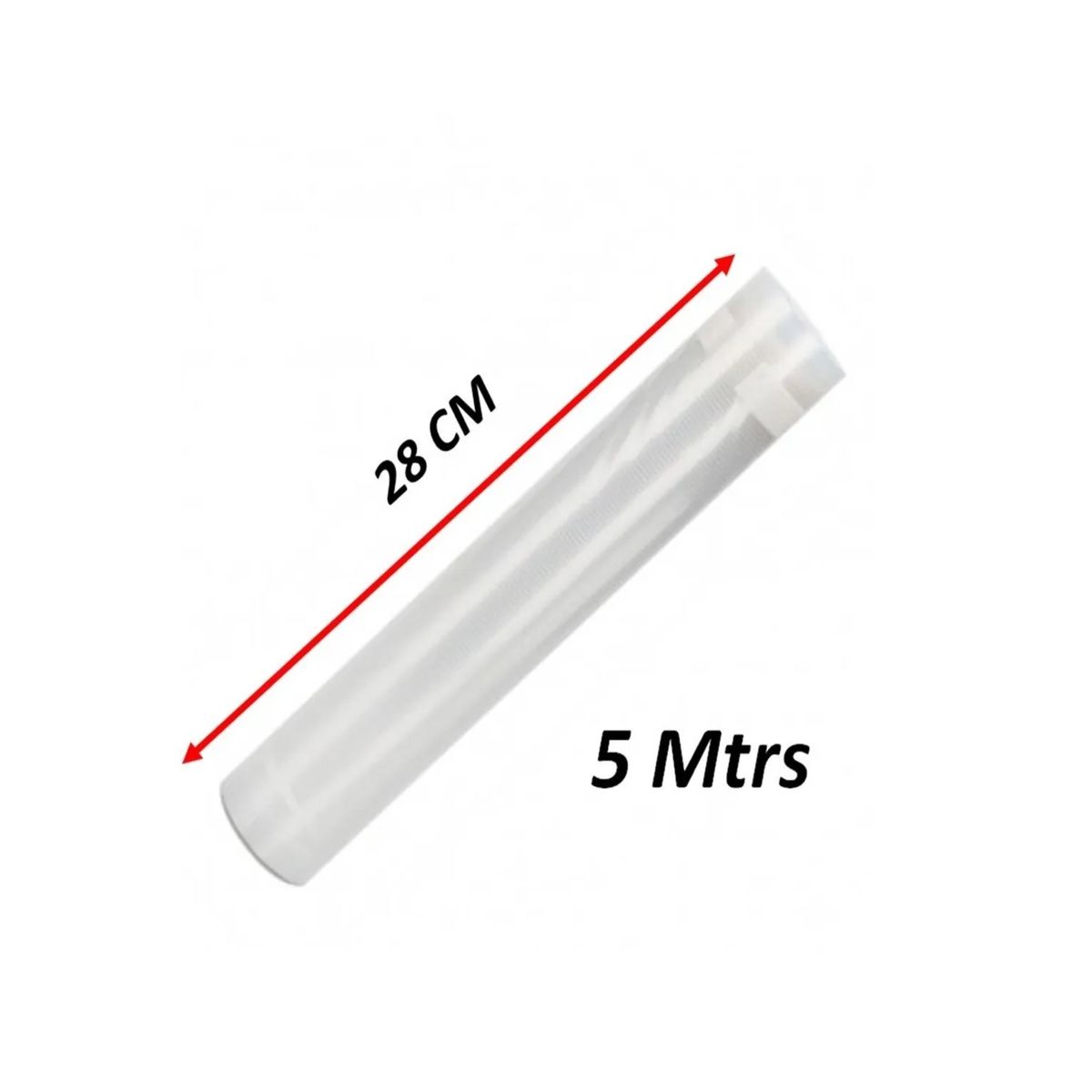 GENERICO - Pack de 5 Rollos para Sellado al Vacío 28cm x 5m Transparente para Alimentos