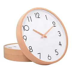 GENERICO - Reloj de Muralla Redondo Madera Clara Analogo