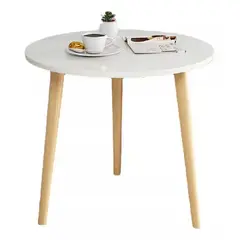 GENERICO - Mesa Centro Minimalista Madera Redonda Decorativa 40cm