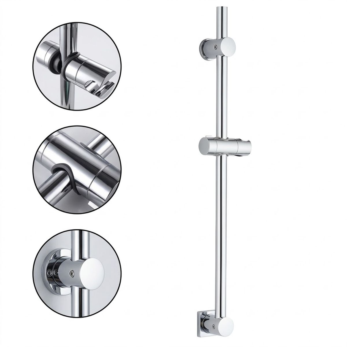 GENERICO - Barra Soporte para Ducha Teléfono Deslizante Adaptable Color Plateado