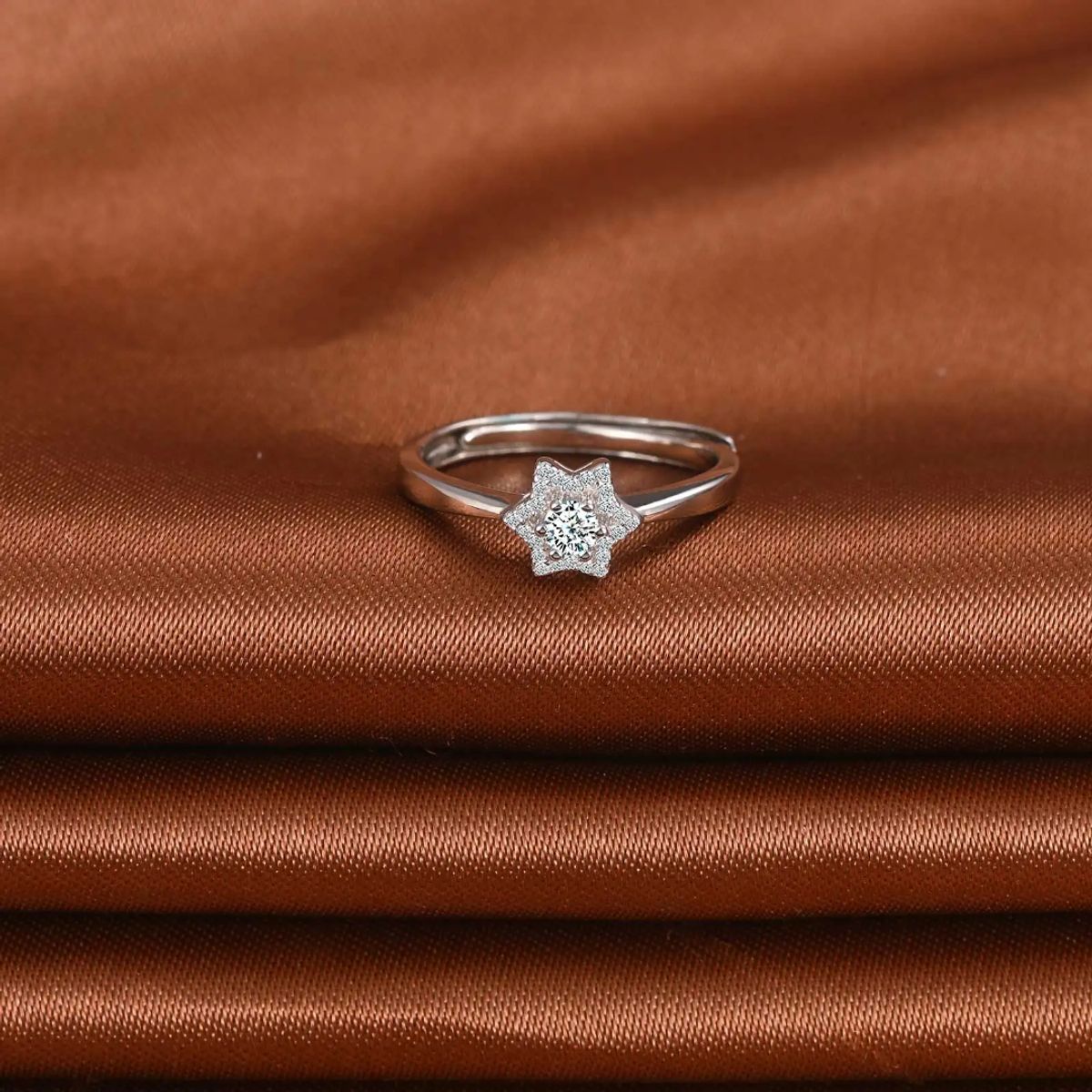 VOUSEZ - Anillo plata 925 ajustable estrella mujer ilusion regalo