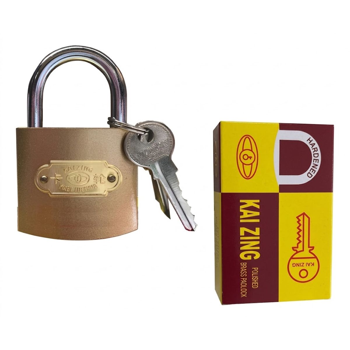 GENERICO - Candado de Seguridad 3.2 cm trae 3 Llaves color Dorado