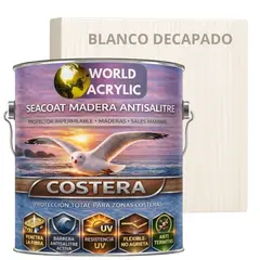 WORLD ACRYLIC - BARNIZ COSTERO - SEACOAT MADERA ANTISALITRE - BLANCO DECAPADO - GALON