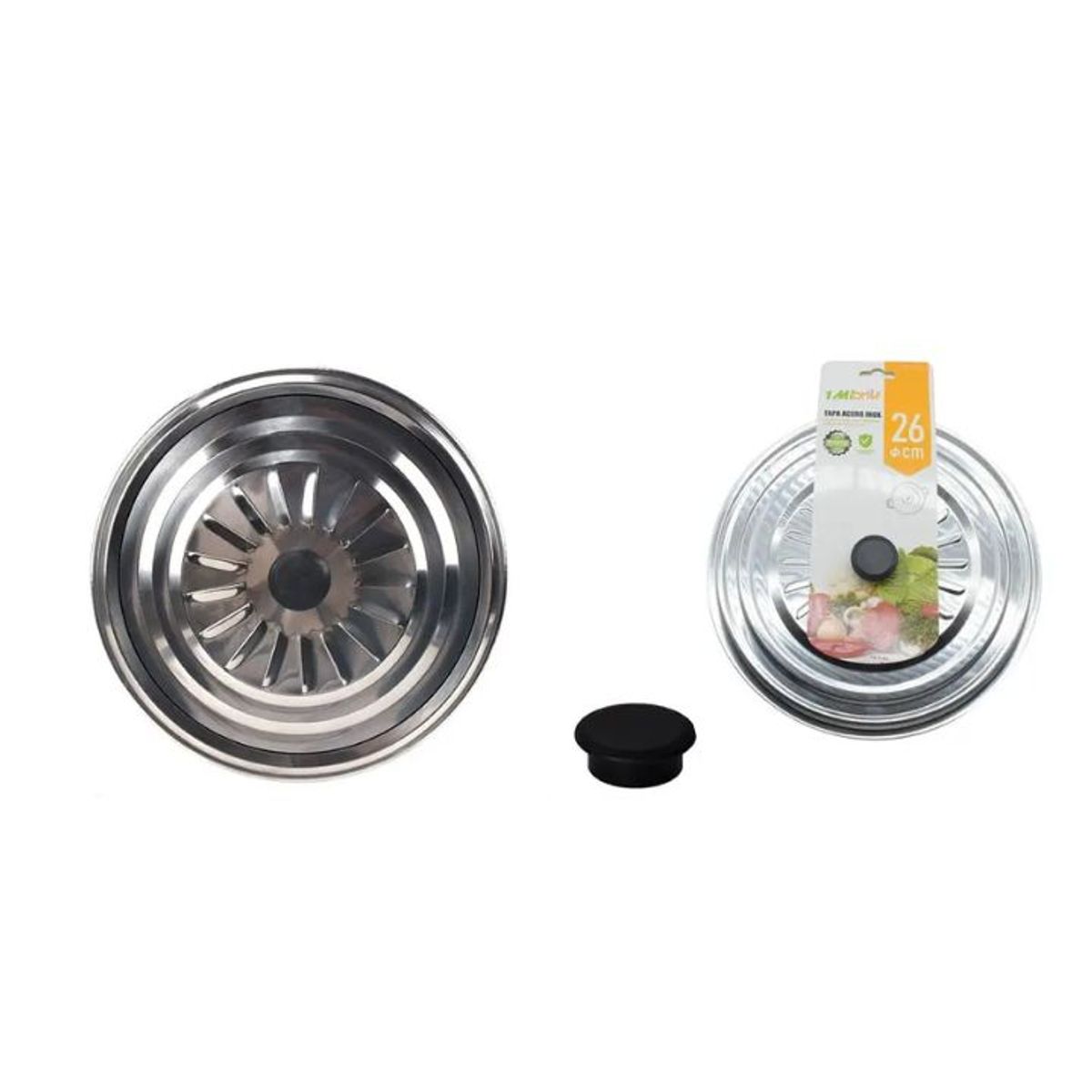 GENERICO - Tapa De Acero Inoxidable 26cm Universal