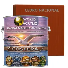 WORLD ACRYLIC - BARNIZ COSTERO - SEACOAT MADERA ANTISALITRE - CEDRO NACIONAL - GALON