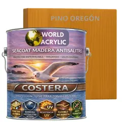WORLD ACRYLIC - BARNIZ COSTERO - SEACOAT MADERA ANTISALITRE -PINO OREGÓN GALON