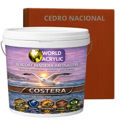 WORLD ACRYLIC - BARNIZ COSTERO - SEACOAT MADERA ANTISALITRE - CEDRO NACIONAL - TINETA 10L