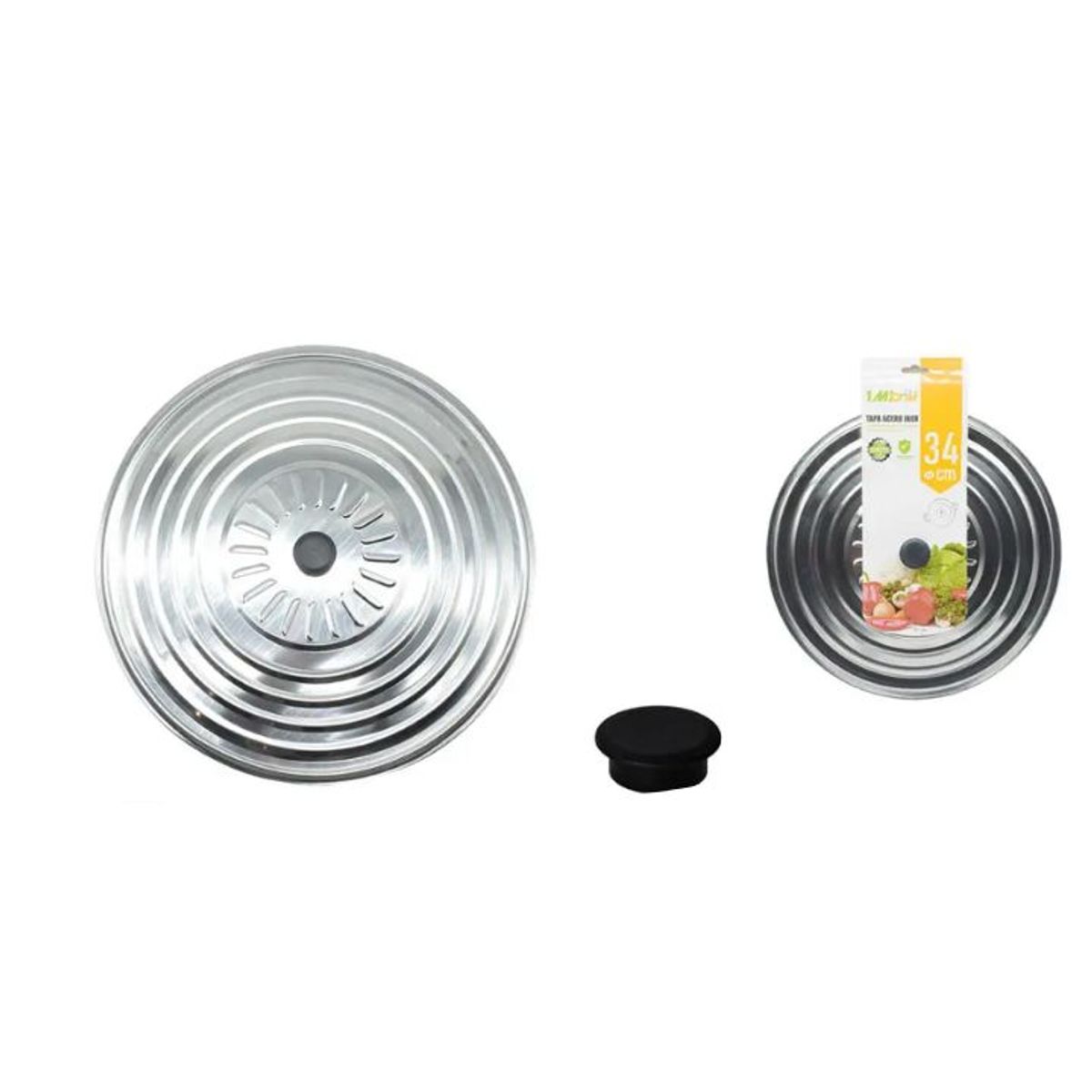 GENERICO - Tapa De Acero Inoxidable 34cm Profesional