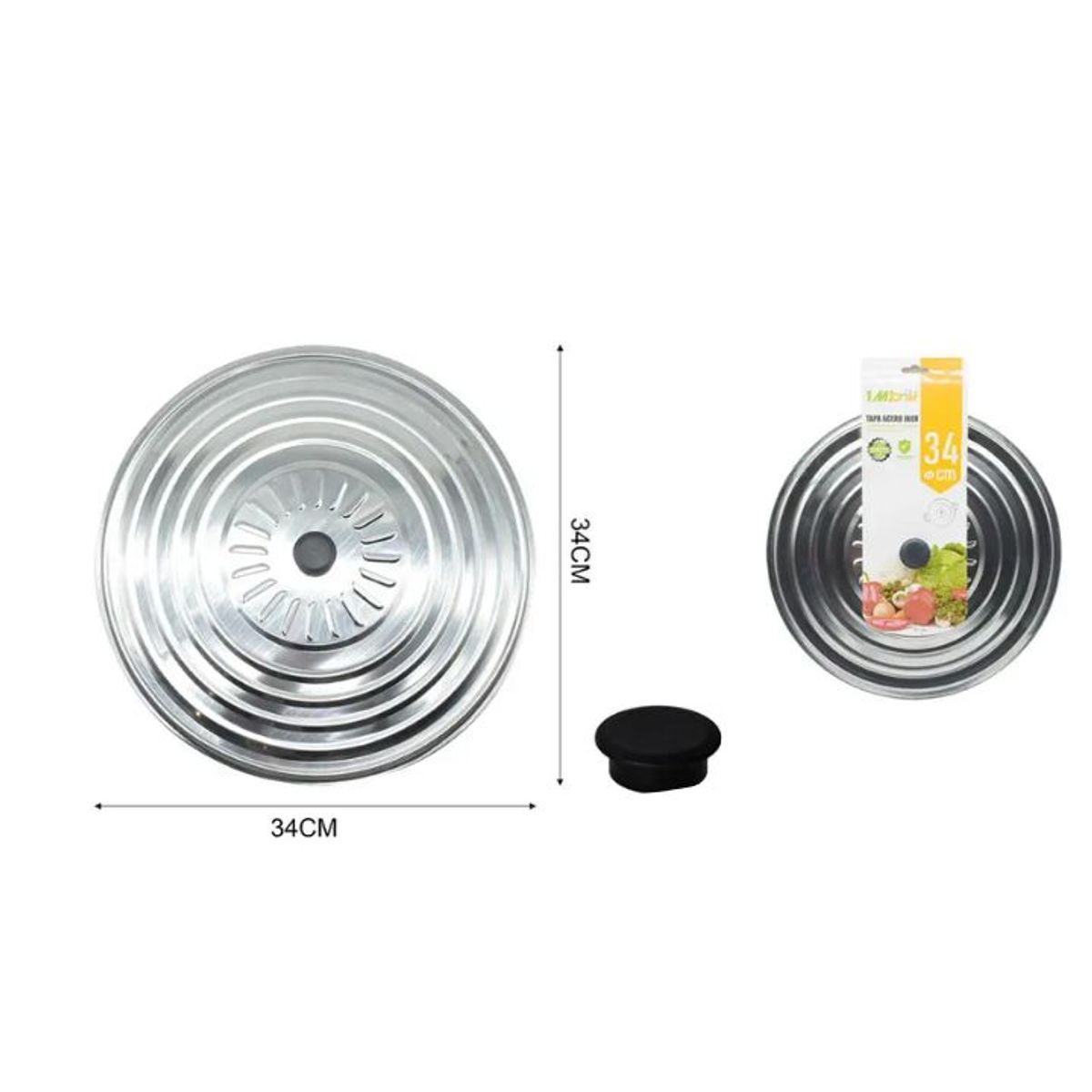 GENERICO - Tapa De Acero Inoxidable 34cm Profesional