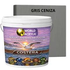 WORLD ACRYLIC - BARNIZ COSTERO - SEACOAT MADERA ANTISALITRE - GRIS CENIZA- TINETA 10L