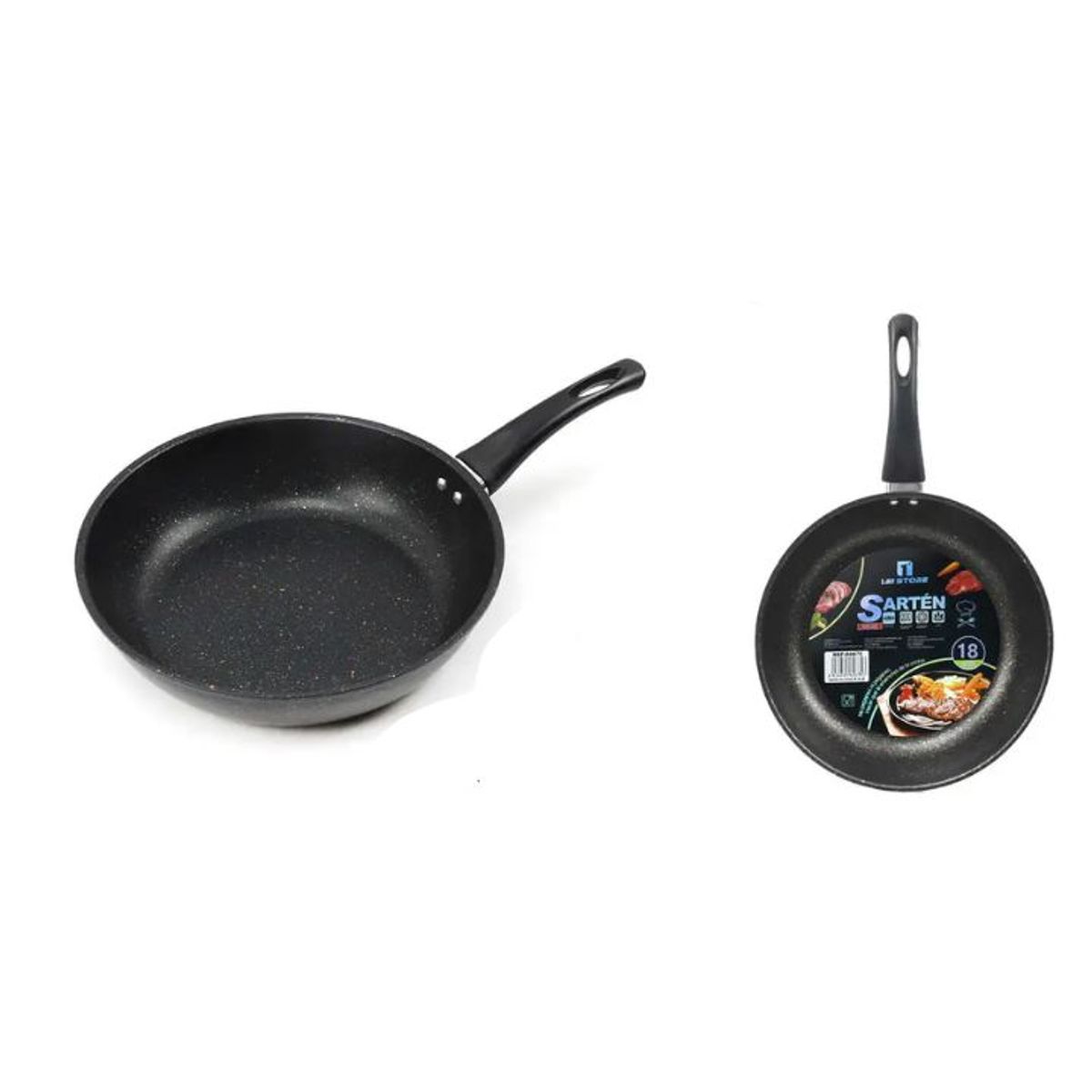 GENERICO - Sartén De Acero Al Carbono 18cm Negro