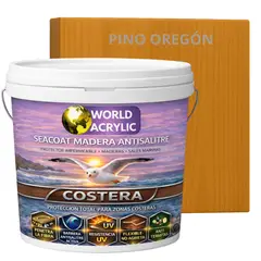 WORLD ACRYLIC - BARNIZ COSTERO - SEACOAT MADERA ANTISALITRE - PINO OREGÓN - TINETA 10L