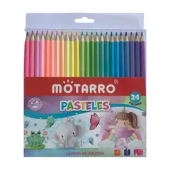 MOTARRO - Lápices de colores pasteles - 24 unidades