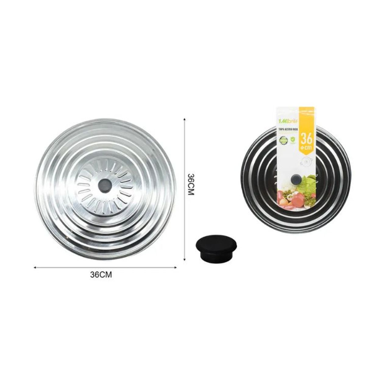 GENERICO - Tapa De Acero Inoxidable 36cm