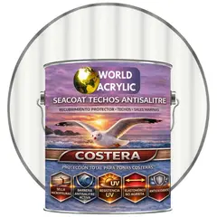 WORLD ACRYLIC - PINTURA TECHOS - SEACOAT TECHOS ANTISALITRE - ARENA BLANCO- GALON