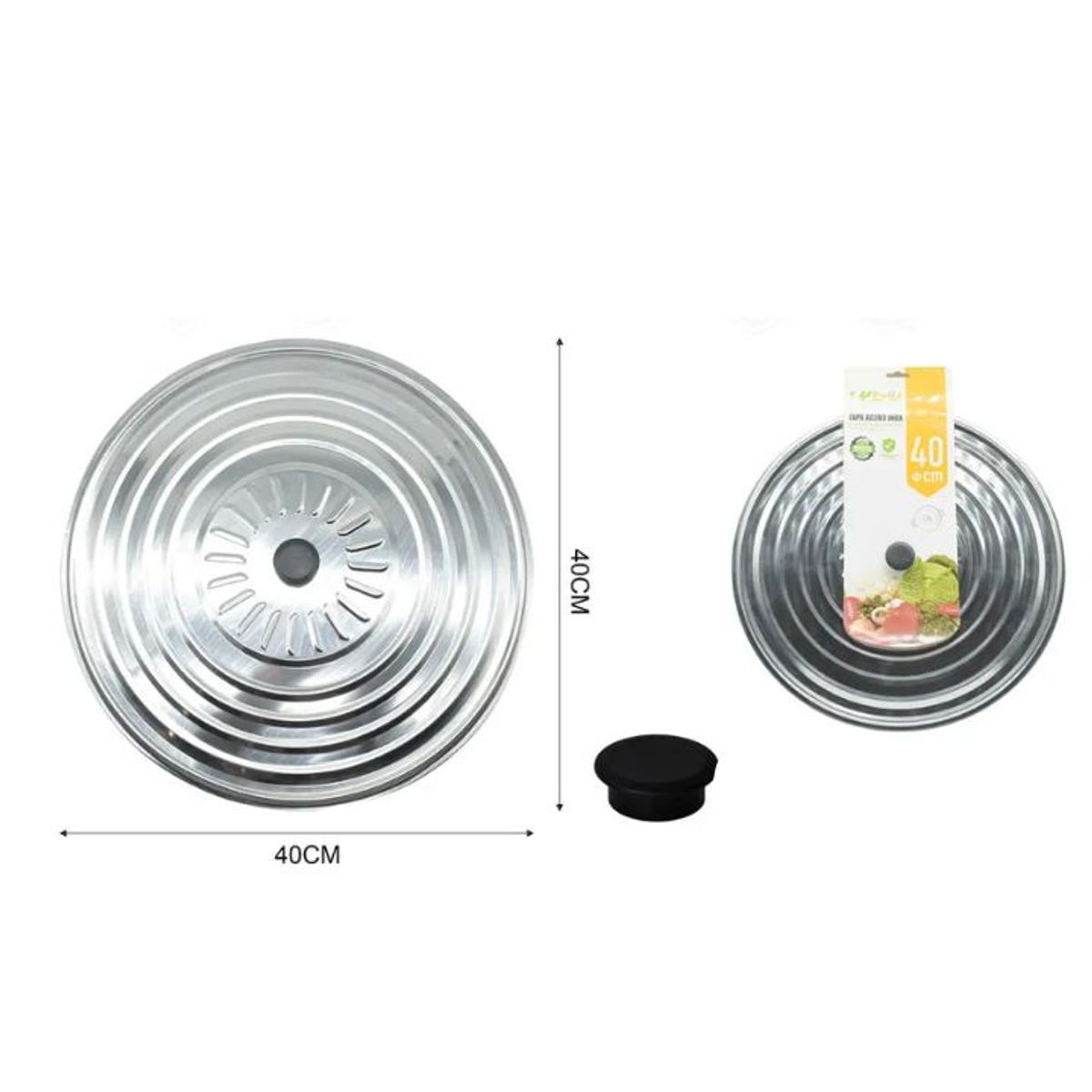 GENERICO - Tapa De Acero Inoxidable 40cm Profesional
