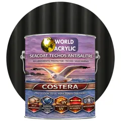 WORLD ACRYLIC - PINTURA TECHOS - SEACOAT TECHOS ANTISALITRE - NEGRO GALON