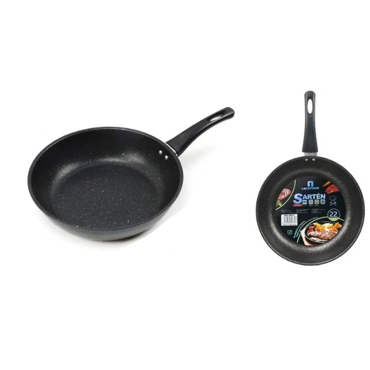 GENERICO - Sartén De Acero Al Carbono 22cm Negro