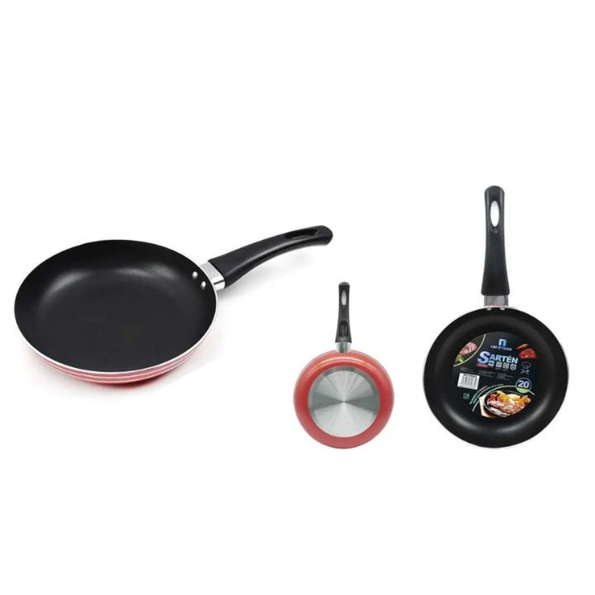 GENERICO - Sartén De Aluminio 20cm Color Rojo