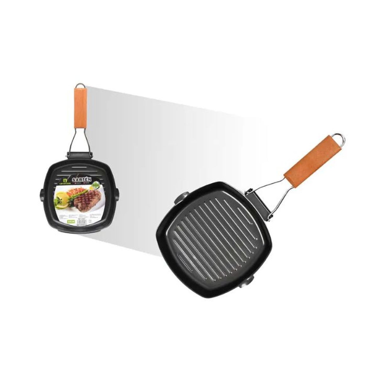 GENERICO - Sartén De Hierro Fundido 20cm Con Mango De Madera
