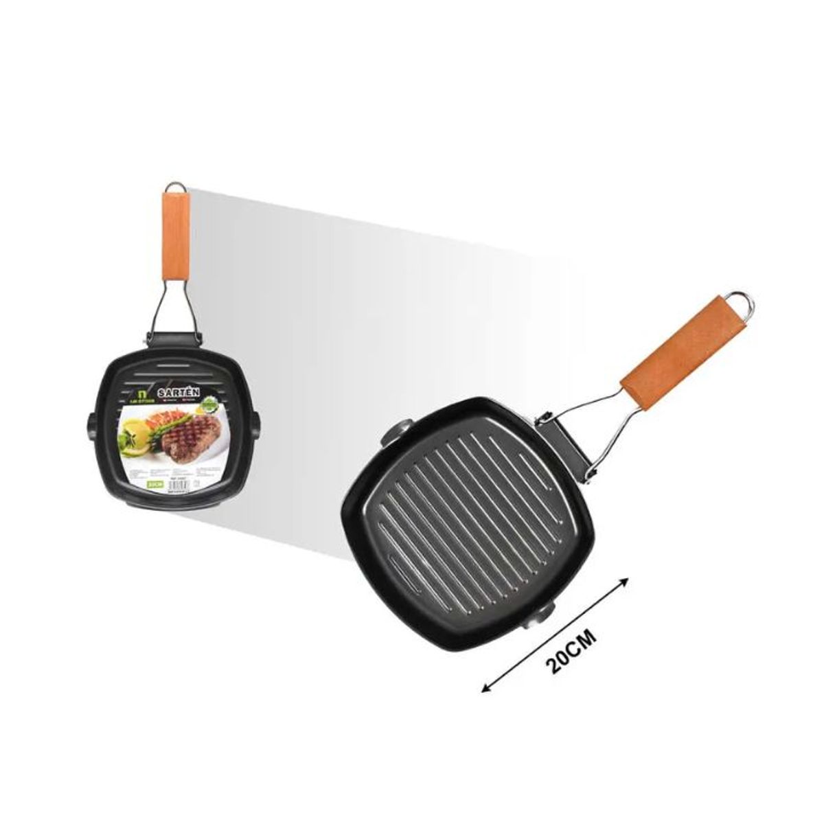 GENERICO - Sartén De Hierro Fundido 20cm Con Mango De Madera