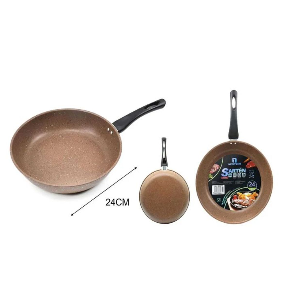 GENERICO - Sartén De Acero Al Carbono 24cm Marrón