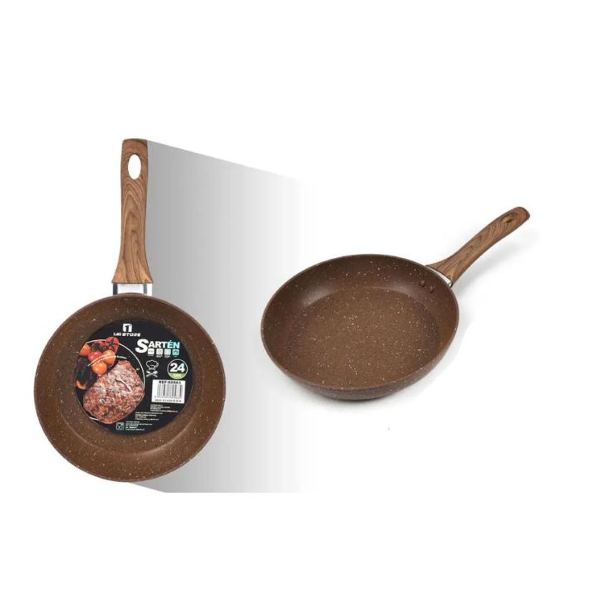 GENERICO - Sartén De Aluminio 24cm Color Marrón