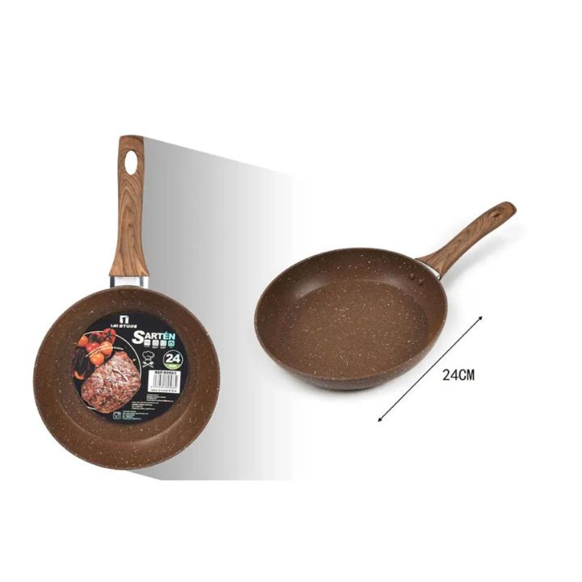 GENERICO - Sartén De Aluminio 24cm Color Marrón