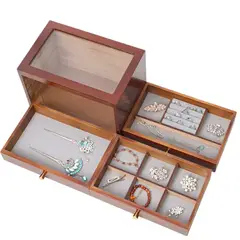 ITAHOME - ORGANIZADOR JOYERO 3 CAJONES PINO NOGAL