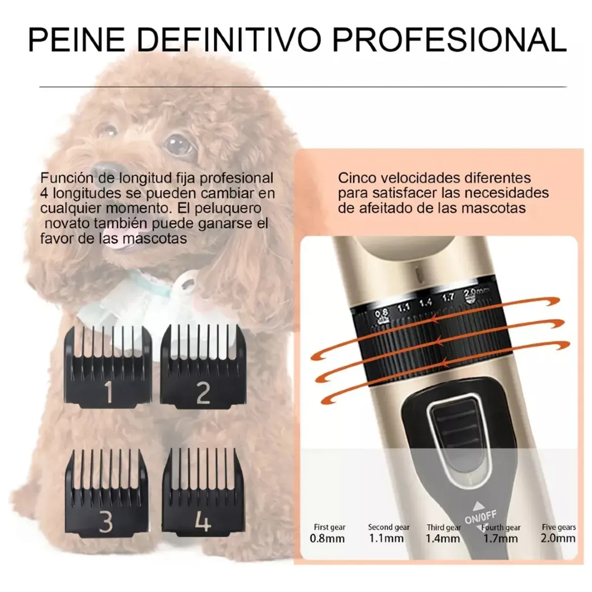 IRM - Maquina Cortadora Pelo Mascotas Perros Gatos Inalambrica Silenciosa Profesional Kit FIGOIMPORT
