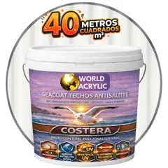 WORLD ACRYLIC - PINTURA TECHOS - SEACOAT TECHOS ANTISALITRE - BLANCO - TINETA 10L