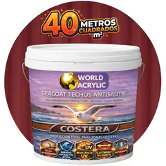 WORLD ACRYLIC - PINTURA TECHOS - SEACOAT TECHOS ANTISALITRE - VINO - TINETA 10L