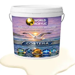 WORLD ACRYLIC - PINTURA PISOS - SEACOAT MEMBRANA ANTISALITRE - BLANCO PERFECTO - TINETA 10L