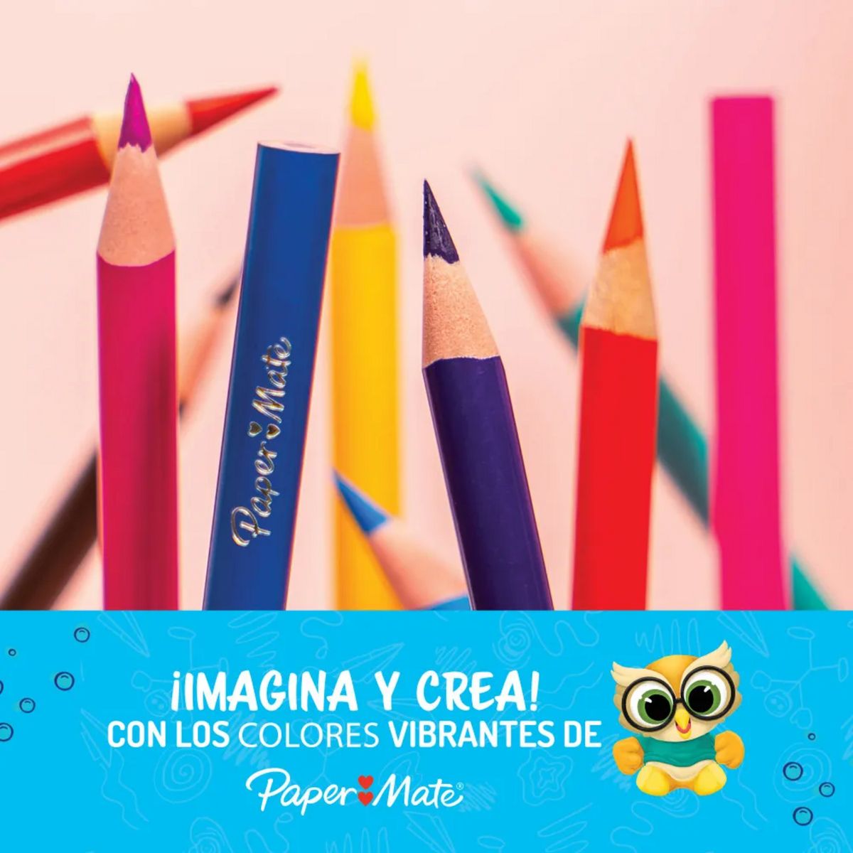 PAPER MATE - Lápices Colores PaperMate Redondos 3 mm 12 Unidades Unipunta
