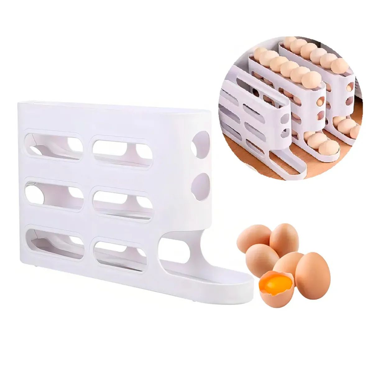 IRM - Organizador De Huevos XL para Refri Huevera Apilable 26pcs capacidad