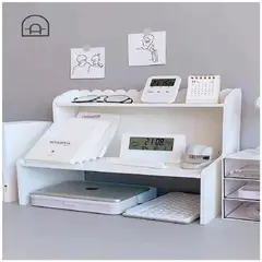 IRM - Soporte De Monitor Base Pantalla Con Repisa Para Escritorio Color Blanco
