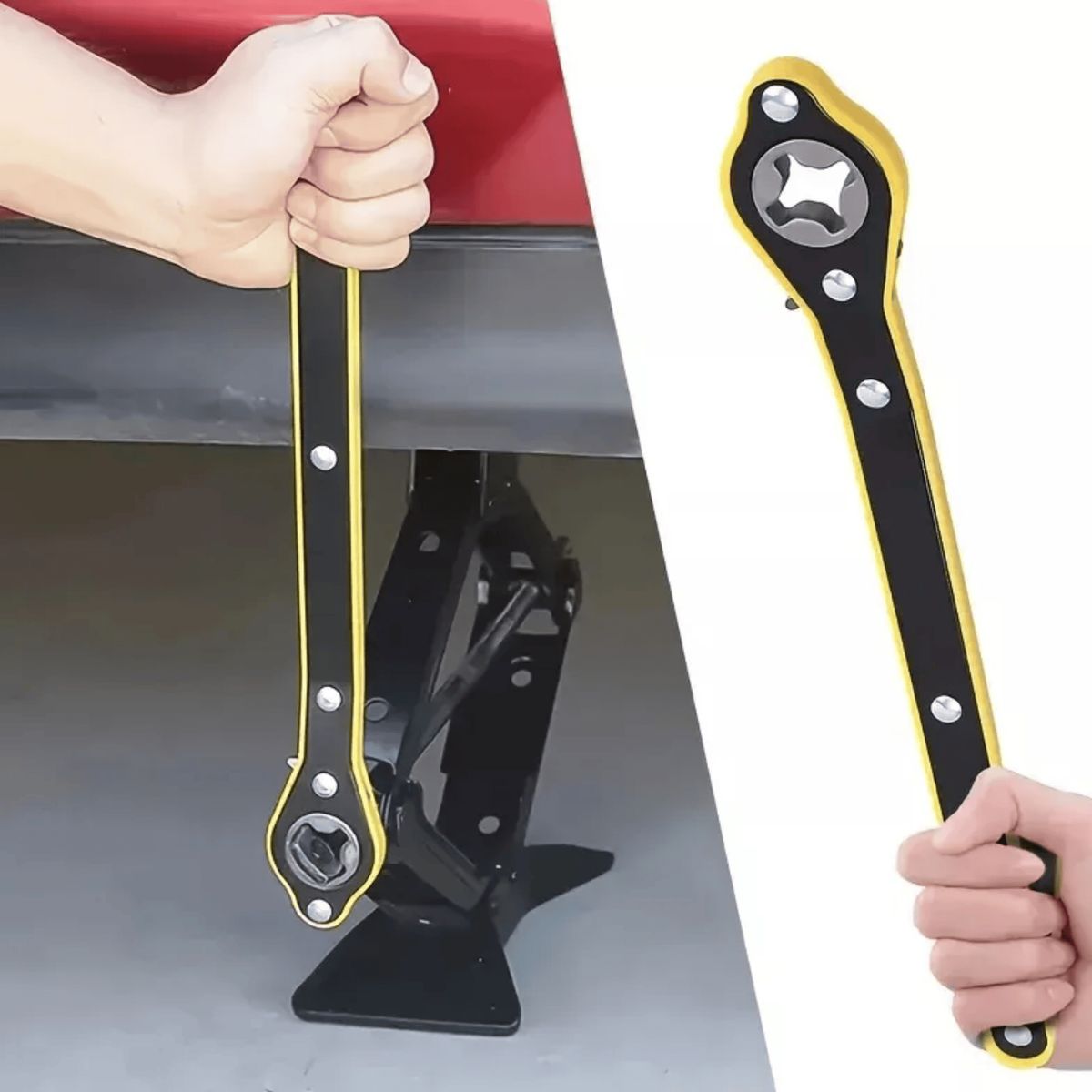 DEFF - Llave De Trinquete Gata emergencia Auto llave para gata