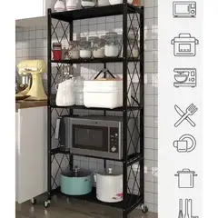 GENERICO - Estante Estante Plegable Estante Plegable Multiusos Negro - 71cm X 160cm X 34cm